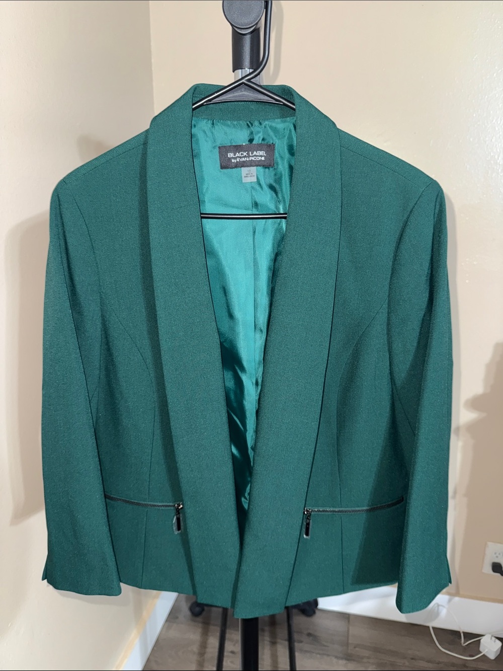 Black Label Emerald Green Satin-Lined Blazer